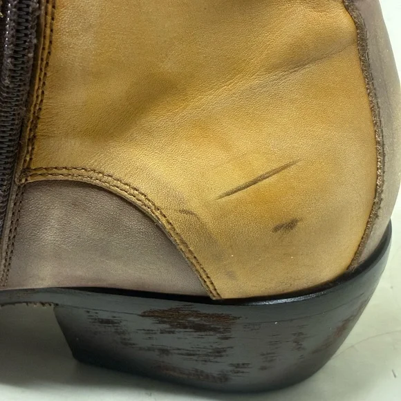 Mark Nason Distressed Tan and Cream Western Boots 67584